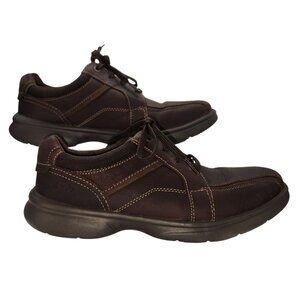 Clarks Men's Bradley Size 9.5 Walk Brown Leather Lace Oxford Shoes